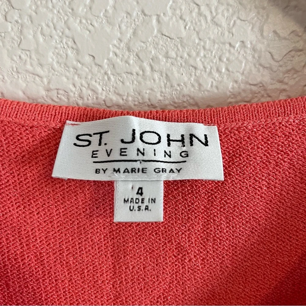 St. John Evening by Marie Gray Santana Knit Short Sleeve Sheath Dress y2k 2000s - Picture 5 of 8